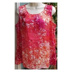 Coldwater Creek Sleeveless Water Color Top szL